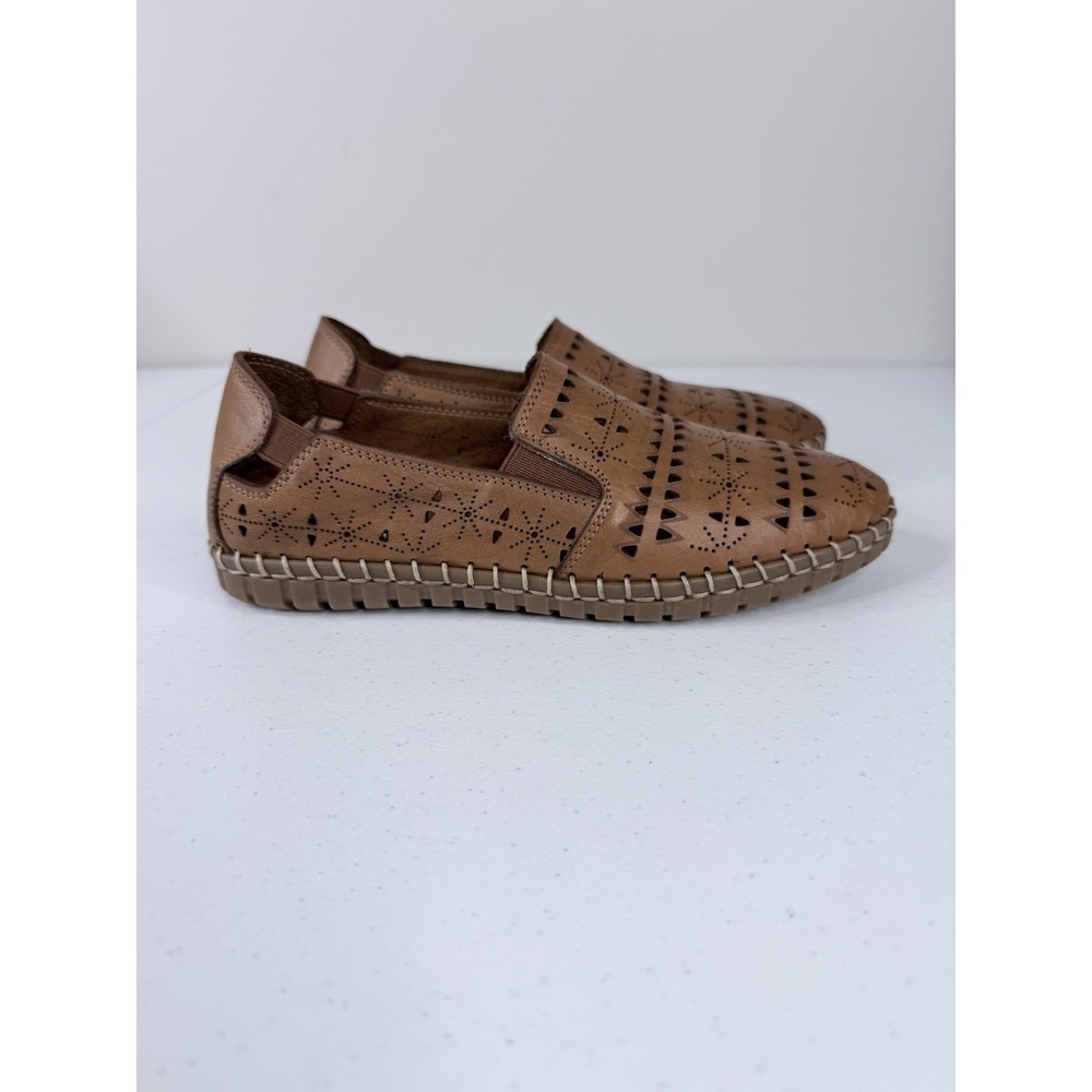 Miz Mooz Nyla Slip On Shoes Perforated Cut Outs Brown Woman's Size 36 US 5.5 - Picture 2 of 9